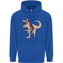 Pirate T-Rex Funny Dinosaur Mens 80% Cotton Hoodie Royal Blue