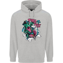 Pirate T-Rex Funny Dinosaur Mens 80% Cotton Hoodie Sports Grey