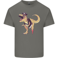 Pirate T-Rex Funny Dinosaur Mens Cotton T-Shirt Tee Top Charcoal