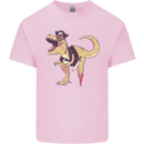 Pirate T-Rex Funny Dinosaur Mens Cotton T-Shirt Tee Top Light Pink