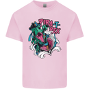 Pirate T-Rex Funny Dinosaur Mens Cotton T-Shirt Tee Top Light Pink