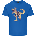 Pirate T-Rex Funny Dinosaur Mens Cotton T-Shirt Tee Top Royal Blue