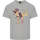 Pirate T-Rex Funny Dinosaur Mens Cotton T-Shirt Tee Top Sports Grey