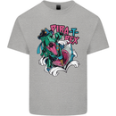 Pirate T-Rex Funny Dinosaur Mens Cotton T-Shirt Tee Top Sports Grey
