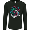 Pirate T-Rex Funny Dinosaur Mens Long Sleeve T-Shirt Black