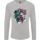 Pirate T-Rex Funny Dinosaur Mens Long Sleeve T-Shirt Sports Grey