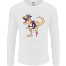 Pirate T-Rex Funny Dinosaur Mens Long Sleeve T-Shirt White