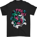 Pirate T-Rex Funny Dinosaur Mens T-Shirt 100% Cotton Black
