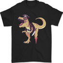 Pirate T-Rex Funny Dinosaur Mens T-Shirt 100% Cotton Black