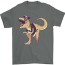 Pirate T-Rex Funny Dinosaur Mens T-Shirt 100% Cotton Charcoal