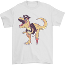 Pirate T-Rex Funny Dinosaur Mens T-Shirt 100% Cotton White