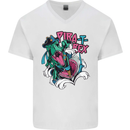 Pirate T-Rex Funny Dinosaur Mens V-Neck Cotton T-Shirt White