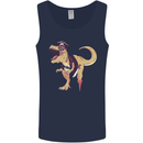 Pirate T-Rex Funny Dinosaur Mens Vest Tank Top Navy Blue
