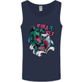 Pirate T-Rex Funny Dinosaur Mens Vest Tank Top Navy Blue