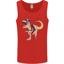 Pirate T-Rex Funny Dinosaur Mens Vest Tank Top Red