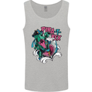 Pirate T-Rex Funny Dinosaur Mens Vest Tank Top Sports Grey