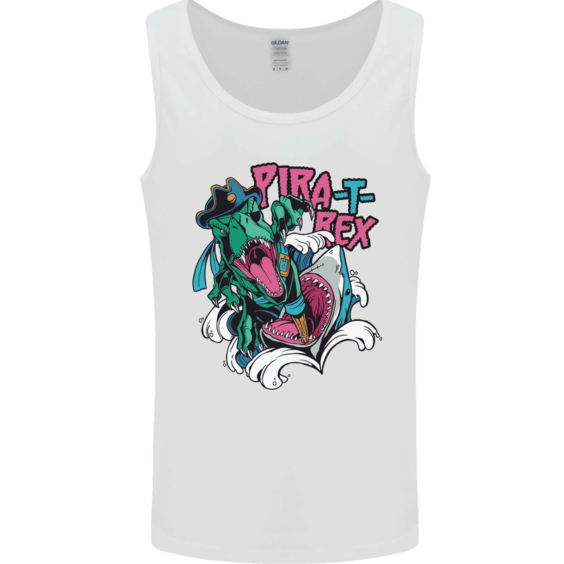 Pirate T-Rex Funny Dinosaur Mens Vest Tank Top White