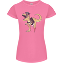 Pirate T-Rex Funny Dinosaur Womens Petite Cut T-Shirt Azalea