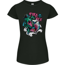 Pirate T-Rex Funny Dinosaur Womens Petite Cut T-Shirt Black