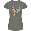Pirate T-Rex Funny Dinosaur Womens Petite Cut T-Shirt Charcoal