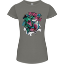 Pirate T-Rex Funny Dinosaur Womens Petite Cut T-Shirt Charcoal