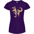 Pirate T-Rex Funny Dinosaur Womens Petite Cut T-Shirt Purple