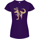 Pirate T-Rex Funny Dinosaur Womens Petite Cut T-Shirt Purple