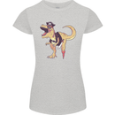 Pirate T-Rex Funny Dinosaur Womens Petite Cut T-Shirt Sports Grey