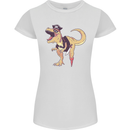 Pirate T-Rex Funny Dinosaur Womens Petite Cut T-Shirt White