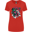 Pirate T-Rex Funny Dinosaur Womens Wider Cut T-Shirt Red