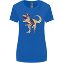 Pirate T-Rex Funny Dinosaur Womens Wider Cut T-Shirt Royal Blue