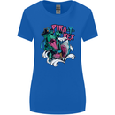 Pirate T-Rex Funny Dinosaur Womens Wider Cut T-Shirt Royal Blue