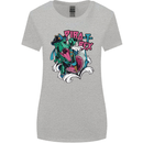 Pirate T-Rex Funny Dinosaur Womens Wider Cut T-Shirt Sports Grey