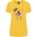 Pirate T-Rex Funny Dinosaur Womens Wider Cut T-Shirt Yellow