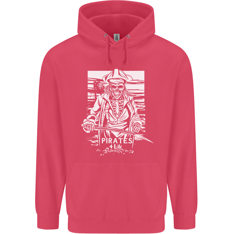 Pirates For Life Sailor Sailing Childrens Kids Hoodie Heliconia