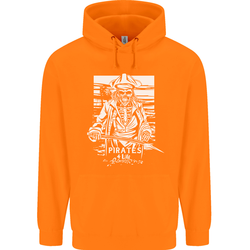 Pirates For Life Sailor Sailing Childrens Kids Hoodie Orange