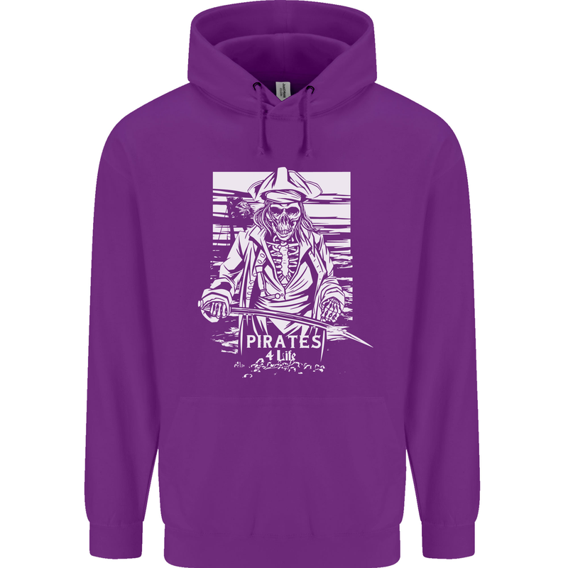 Pirates For Life Sailor Sailing Childrens Kids Hoodie Purple
