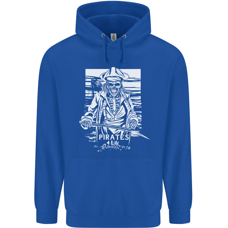 Pirates For Life Sailor Sailing Childrens Kids Hoodie Royal Blue