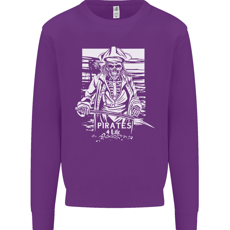 Pirates For Life Sailor Sailing Kids Sweatshirt Jumper Purple
