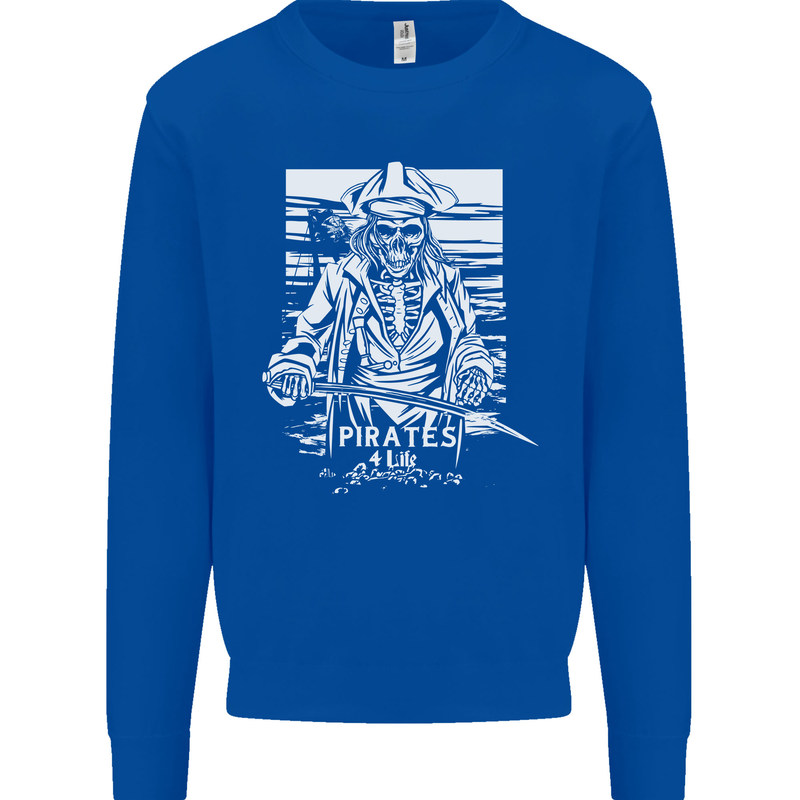 Pirates For Life Sailor Sailing Kids Sweatshirt Jumper Royal Blue