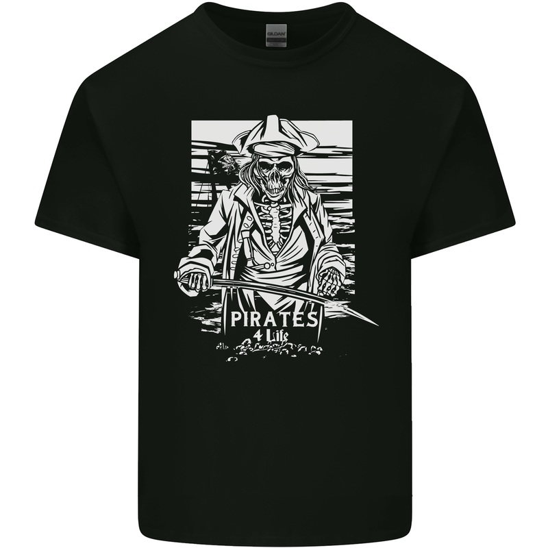 Pirates For Life Sailor Sailing Mens Cotton T-Shirt Tee Top Black