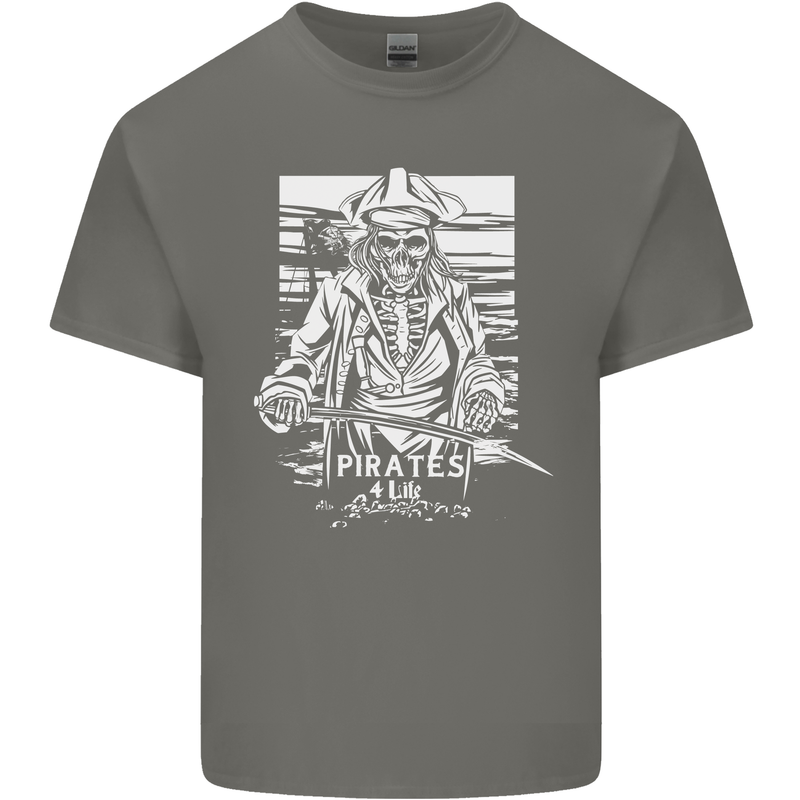 Pirates For Life Sailor Sailing Mens Cotton T-Shirt Tee Top Charcoal