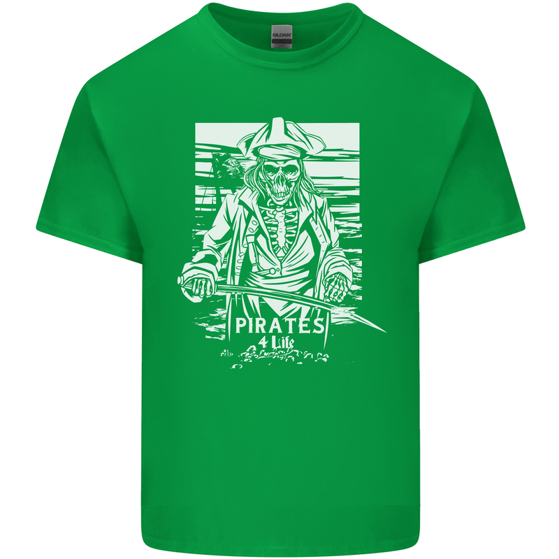 Pirates For Life Sailor Sailing Mens Cotton T-Shirt Tee Top Irish Green