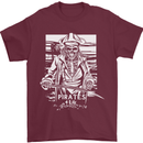 Pirates For Life Sailor Sailing Mens T-Shirt 100% Cotton Maroon