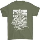 Pirates For Life Sailor Sailing Mens T-Shirt 100% Cotton Military Green