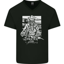 Pirates For Life Sailor Sailing Mens V-Neck Cotton T-Shirt Black