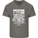Pirates For Life Sailor Sailing Mens V-Neck Cotton T-Shirt Charcoal