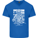 Pirates For Life Sailor Sailing Mens V-Neck Cotton T-Shirt Royal Blue