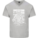 Pirates For Life Sailor Sailing Mens V-Neck Cotton T-Shirt Sports Grey