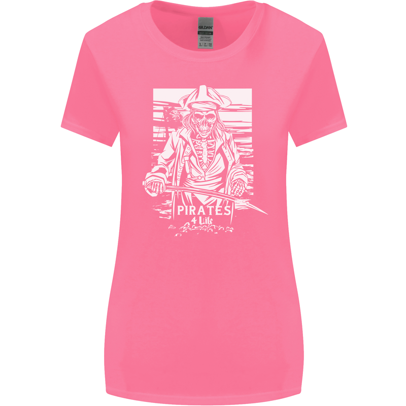 Pirates For Life Sailor Sailing Womens Wider Cut T-Shirt Azalea
